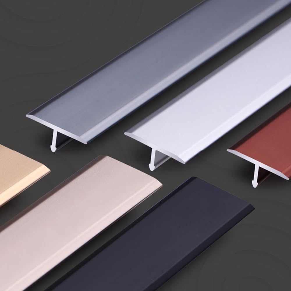 Overgangsprofiel Witte Vloerovergangsstrip Aluminiumlegering, T Lijstwerk/Vlakke Deurdrempellijst Hout Tot Tegel, Naadafdekstrip voor Vinylplankenvloeren (Color : T Molding, Size : 15mm (0.6in) Wi