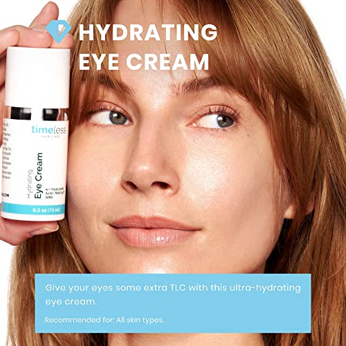 Timeless Skin Care Hydrating Eye Cream - 0.5 Oz - Reduce Puffiness & Fine Lines - Includes Hyaluronic Acid For Hydration + Matrixyl 3000 To Fight Wrinkles - For All Skin Types #TOP1