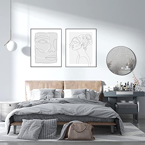 Toile visage abstrait de femme pour créer un salon nordique et une chambre parentale cocooning