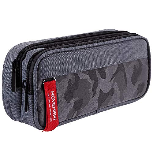 Estuche Organizador Multifuncional de Gran Capacidad Portalápices Plegable Portable Bolsa de Lápiz para scuela y oficina Hombre Mujer Gris