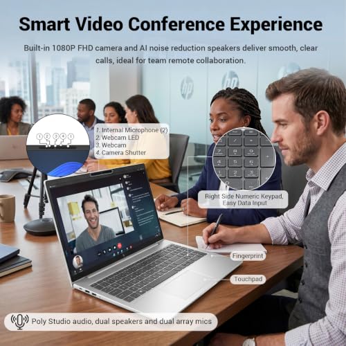 Image of HP ProBook 4 G1i Business AI Laptop, 16 inch FHD+ IPS Display, Intel Core Ultra 7 255H, RTX 3050, 32GB DDR5, 1TB, 5 MP IR Camera, Fingerprint Reader, Long Battery Life, Wi-Fi 6, Win 11 Pro, w /Bundle