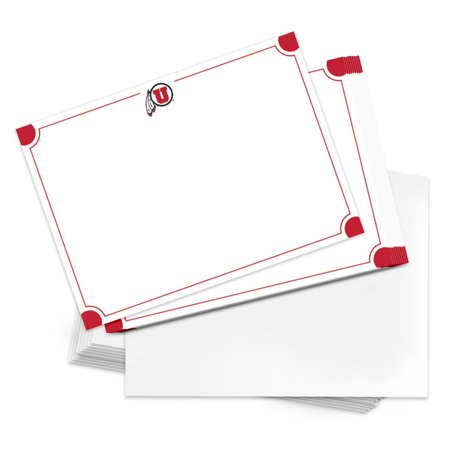 Desert Cactus University of Utah Notecards 10 Pack Stationery Cardstock UT Utes Includes Envelopes Memo Party Thank You (Notecard 4a)
