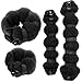 JIAHAO Beauty Buns 2 Pieces Magic Hair Styling Styler Twist Ring Former Shaper Doughnut Donut Chignon Bun Maker Clip Hair Curler Accessory Small & Large (Black)