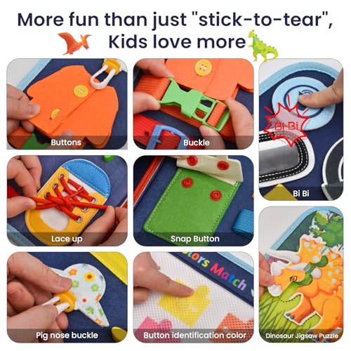 Image of Busy Book for Toddlers 1-3, Montessori Toys Busy Board for 1 2 3 4 Year Old Boy Girl Birthday Gift Educational Learning Quiet Activity Book Airplane Car Travel Toys for Tollders Kids 1-3