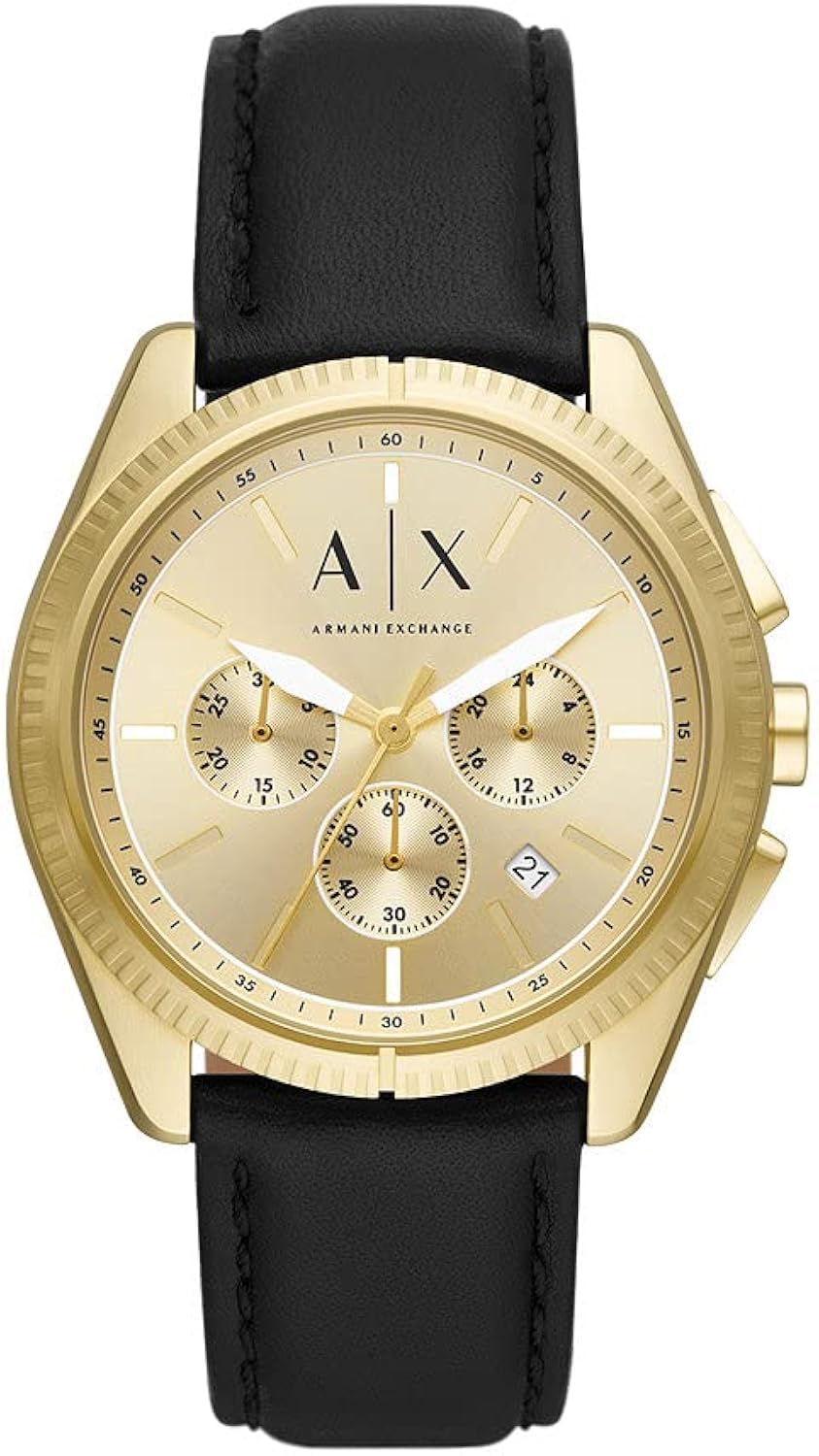 Armani Exchange Orologio da uomo, movimento al quarzo, cassa in acciaio inossidabile nero 43 mm con cinturino in pelle Pro-Planet, AX2861 Armani Exchange Orologio da uomo, movimento al quarzo, cassa in acciaio inossidabile nero 43 mm con cinturino in pelle Pro-Planet, AX2861