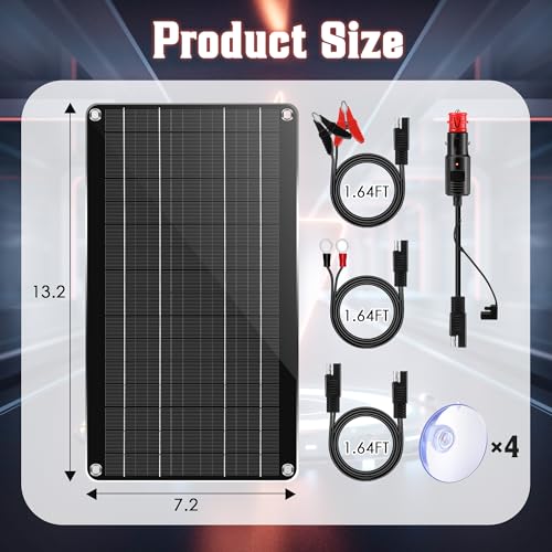 Saillong Mantenedor de carregador solar de bateria de carro 10W 12V, painel solar à prova d'água, c