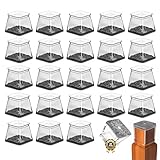 24PCS Stuhlbeinkappen Eckig Silikon mit Filz Schutzkappen für Stuhlbeine Stuhlbeinkappen Rechteckig Stuhlbeinschoner Schutzhüllen für Stuhlbeine Bodenschutz stuhlgleiter für Eckige Stuhlbeine 25-38mm