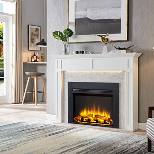Image of LegendFlame Jaden 36 inch W x 26 inch H (EF443) Electric Fireplace Insert with Front Trim Kit, Fire Crackling Sound, 750W /1500W Heater, Remote Control