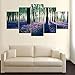 Produktbild axqisqx Bilder Wohnzimmer Hd Gedruckt Poster 5 Panel Am Frühen Morgen Wald Lavendel Dekoration Moderne Wandkunst Malerei
