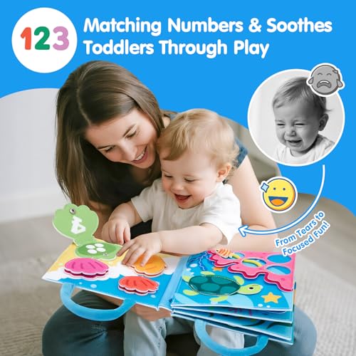 hahaland Ocean Busy Book for Toddlers 1-3, Montessori Toys Sensory Activity Busy Board, Travel Toy for 1 2 3 Year Old Boys Girls, Educational Fine Motor Skills Learning Toy, Toddler Birthday Gift - Image 7