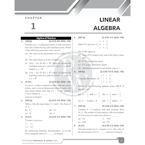 Image of PW GATEWALLAH Engineering Mathematics & General Aptitude Topicwise Previous Year Solved Papers (2026 - 2008) with Video Solutions For 2027 Exams | Detailed Text Solutions