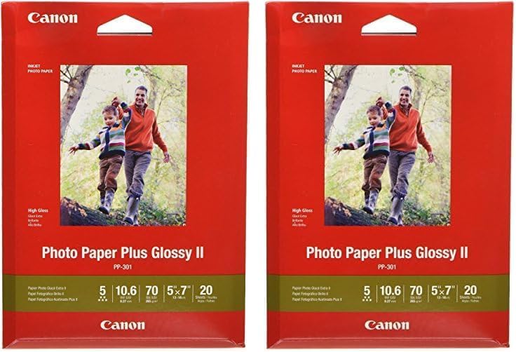 Amazon.com : CanonInk 1432C002 Photo Paper Plus Glossy II 5" x 7" 20 ...