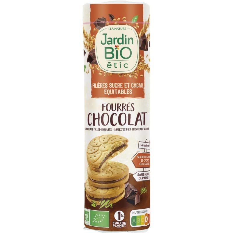 Jardin Bio Étic - Délicieux biscuits fourrés au chocolat bio de 300g pour une pause gourmande et responsable - Alimentation bio. - Lot De 4 - Vendu Par Lot