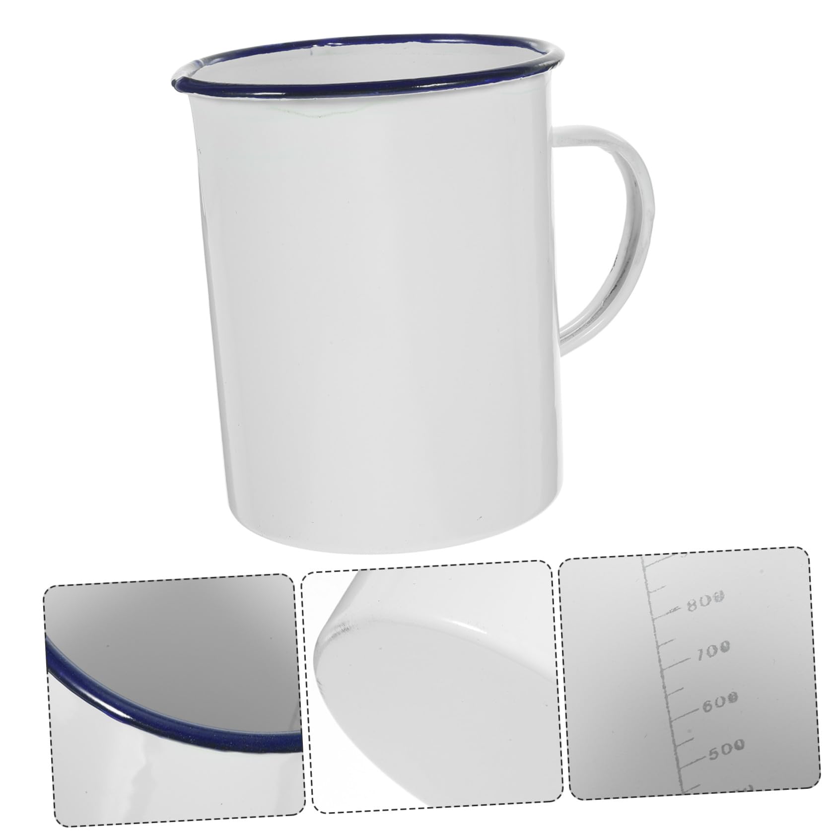 Cabilock Taza Medidora de Esmalte Estilo Retro Vintage Portátil para Café y Leche para Cocina y Desayuno