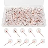 WZYTEU 200 STK Pinnadeln, Transparent Pinnnadel Rosegold mit Kunststoffbox Gelten für Markieren Reise-Routen Adressen Büroartikel Nähen Zubehör(20 mm)