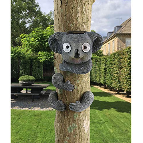 LIMEIDE Tree Hugger/Peeker/Sculpture Art Decor/Decoration Whimsical Solar Light Koala for Garden Yard Outdoor