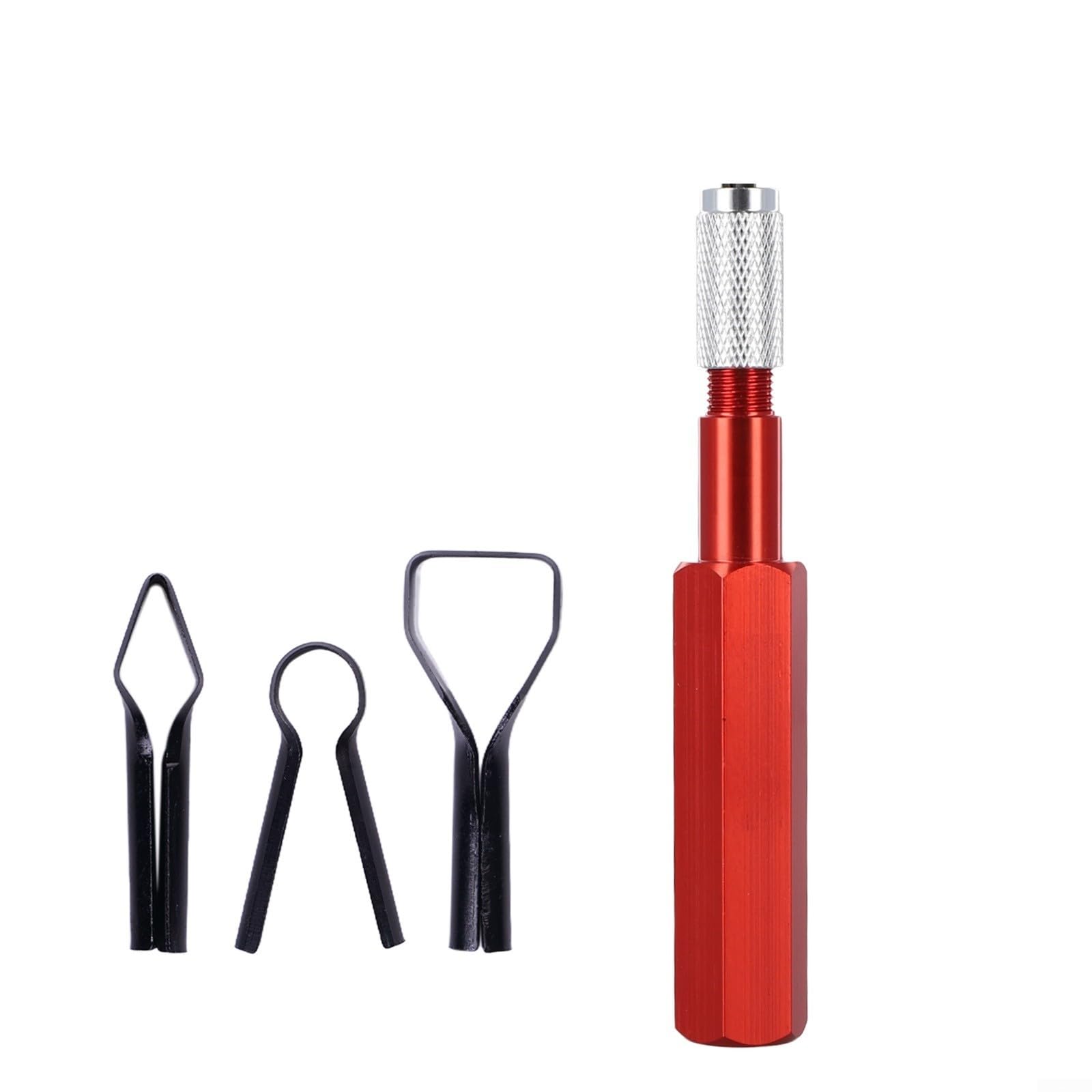 Eawfgtuw Manico per levigatura angolare per saldatura a pavimento in vinile PVC, cazzuola in lega di alluminio con 3, compatibile con strumenti di plastica per scuoiare, blu, giallo, rosso (rosso)