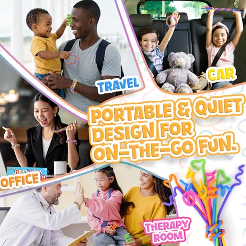 Fidget Toys Sensory Sticks for Kids: 12 Pack Sensory Toys for Kids with Autism Calming - Quiet Fidgets for Classroom Must Have - Creative Students Prizes Fun Party Favors Gifts - Image 7