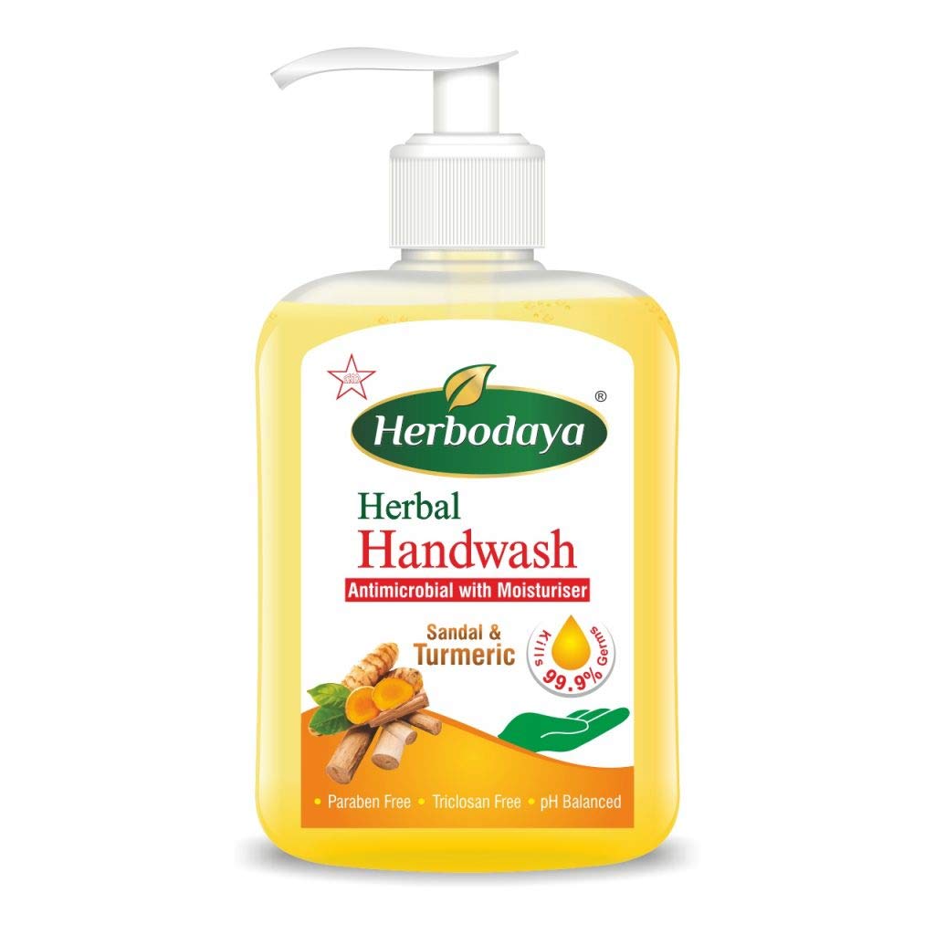 Herbodaya Herbal Germ Protection, Anti-Bacterial Sandal & Turmeric Handwash – 250ml-picture-30