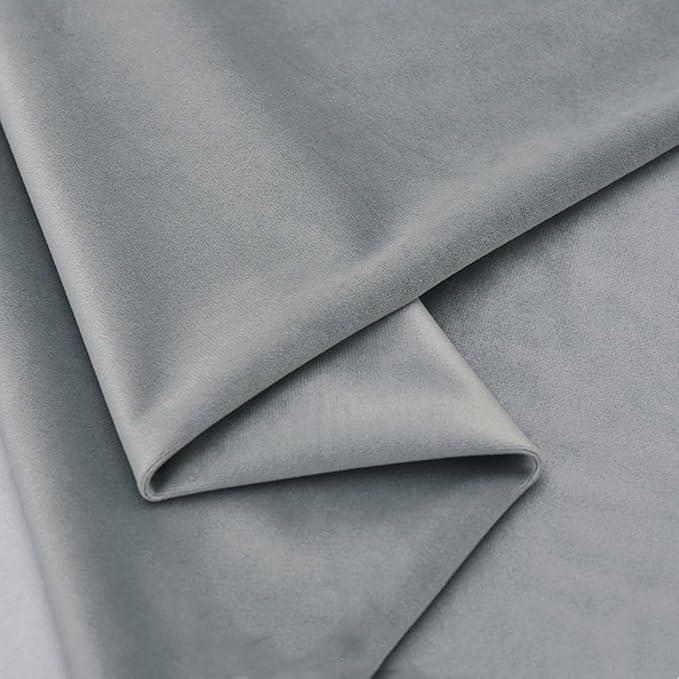 Image of Amazon Brand - Umi 1 Mtr Multi Purpose Velvet Fabric Cloth for Decoration, Trousseau Packing, Party Hall, Bouquet, Gift Packing, Decor, Pooja Room (1 Mtr, Silver), Solid