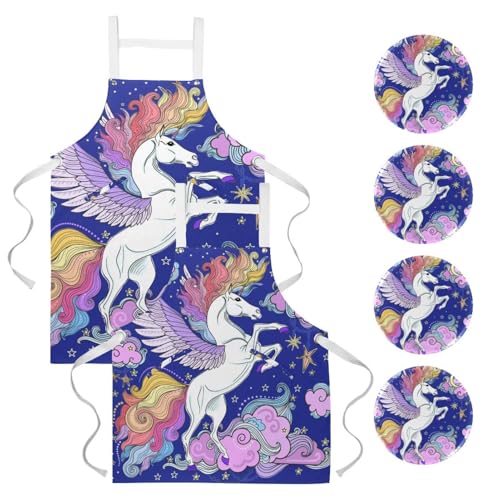 Tablier de cuisine pour nettoyage restaurant et pâtisserie avec motif licorne
