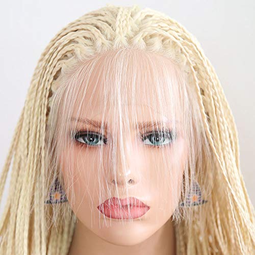Buy Party Queen Platinum Blonde Braided Wigs with Baby Hair Half