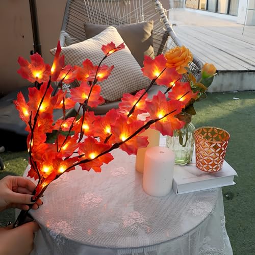 Image of Ulalaza 30.3'' 2 Branches 40 LED Bulbs Twig Lamp Battery Operated LED Lighted Willow Branches Vase Fillers Use for Christmas Home Party Decoration Indoor Outdoor