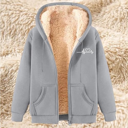 Hoodies For Women Winter Full Zip Up Fleece Sherpa Jacket - Thick Sherpa Lined Warm Coat With Pockets2