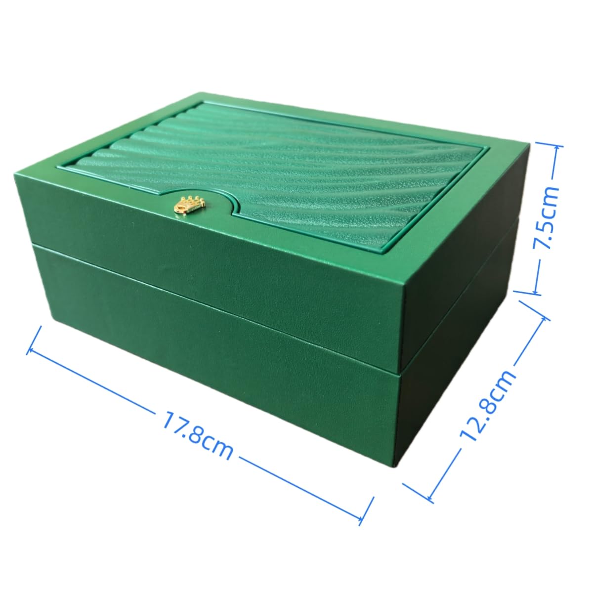 Étui Organisateur Montre Cuir Vert Boîte Individuelle Bois Coussin Doux Stockage Affichage Bracelet pour Rolex Datejust