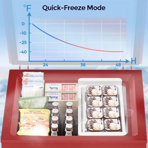 Image of COWSAR 3.5 Cu.Ft Ultra-Low Temperature Chest Freezer, 14℉ to -40℉ Deep Freezer with 2 Removable Stainless Steel Baskets, Electronic Control, 7 Level Adjustable Thermostat