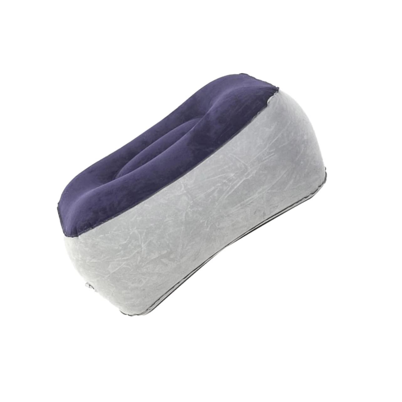 OSALADI Inflatable Footrest Pillow for Travel Gray Blue Airplane Leg Rest Cushion for Flights and Trains Improves and Reduces Swelling No Inflation Tool Included