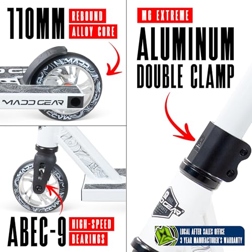 Image of Pro Stunt Scooter for Kids and Teens Ages 8-12 - Lightweight Durable Trick Scooter for Skatepark and Street - Easy Assembly - Madd Gear MG4