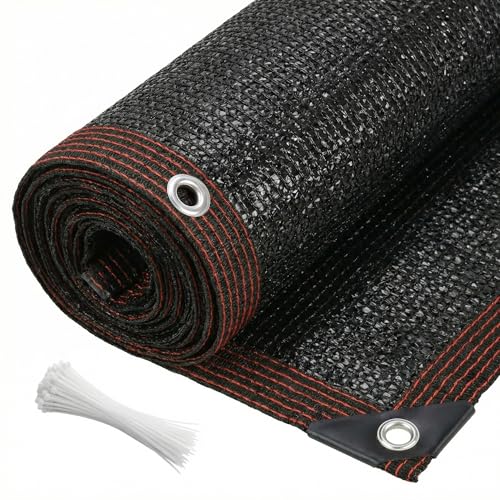 Image of Otopone 1.5x10m Black Garden Screening, Garden Fence Screening with Metal Grommets and Cable Ties, UV Resistant Privacy Shade Net for Outdoor Patio Balcony Backyard
