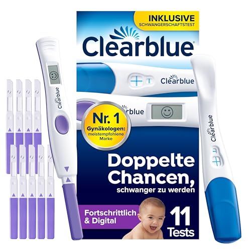 Clearblue Ovulationstest Fortschrittlich und Digital und Schwangerschaftstest – für doppelte Chancen, schwanger zu werden, 10 + 1 Tests