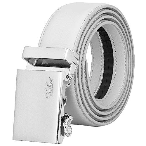 Image of Falari Men Unisex Genuine Leather Ratchet Dress and Casual Belt, Automatic Sliding Buckle, Trim to Fit