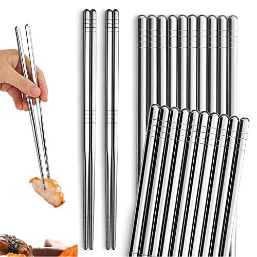 YFWOOD 10 paia di bacchette in acciaio