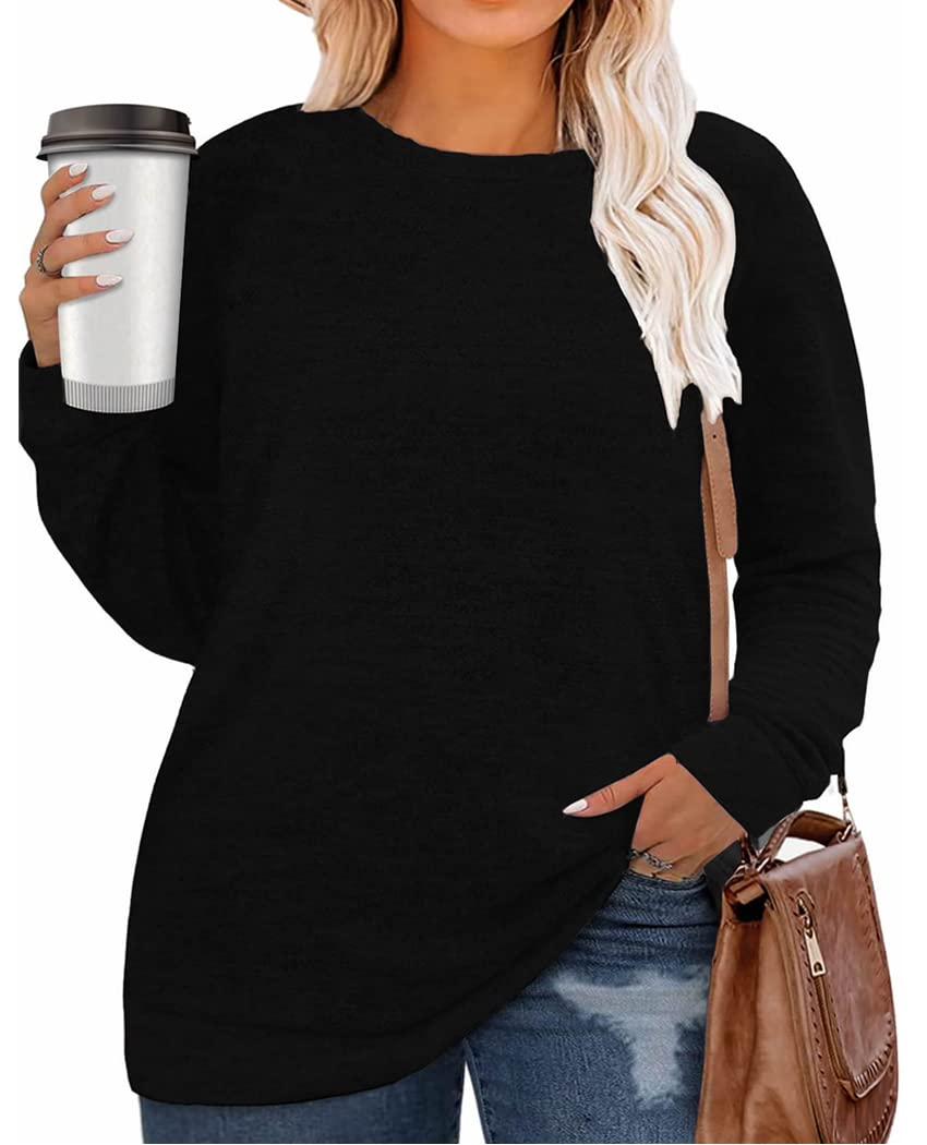 GeLivableWomen Casual Plus Size T Shirts Graphic Funny Long Sleeve Tops