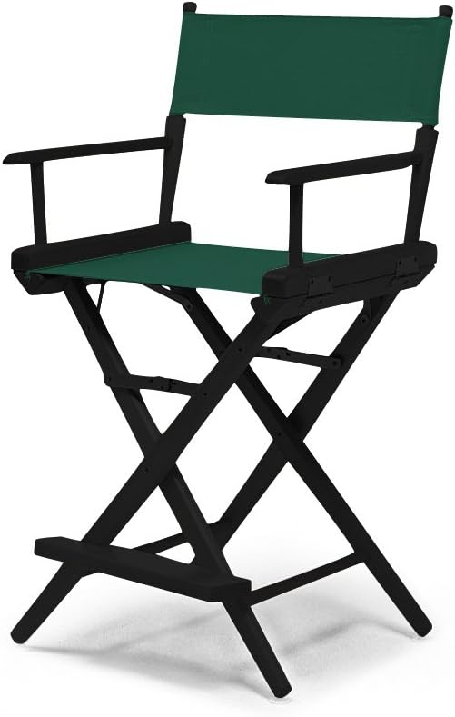 World Famous Counter Height Director Chair, Black with Black Frame