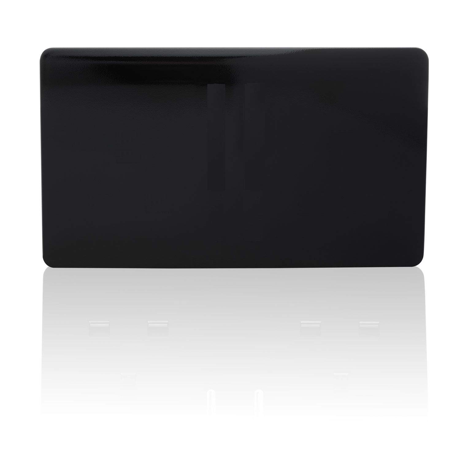 Trendi Switch Trendi 2 Gang Artistic Modern Glossy Tactile Double Blanking Plate - Piano Black
