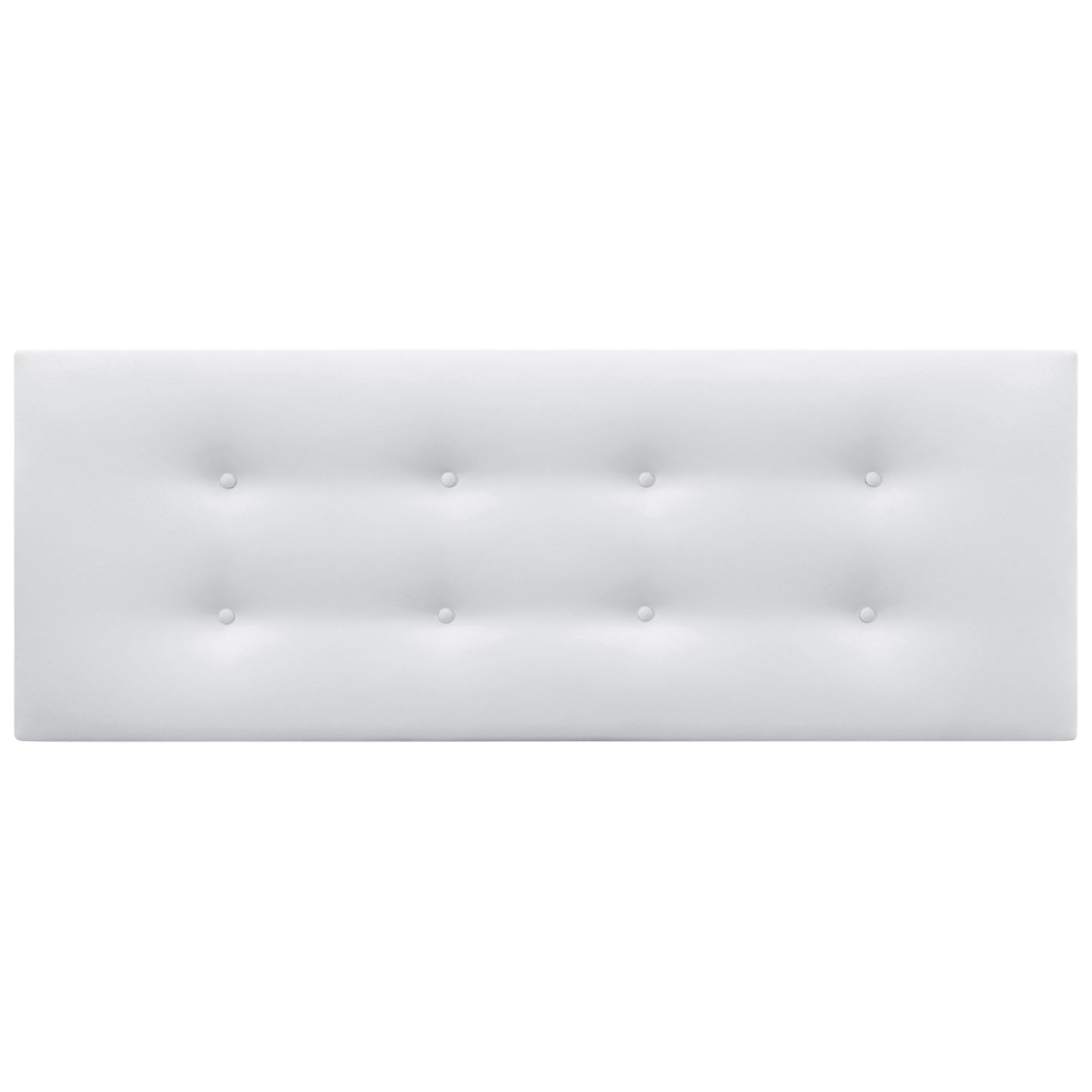 DHOME Kunstleder oder Stoff Kopfteil AQUALINE Pro mit 2 Reihen von Knöpfen gepolstertes Kopfteil Luxus Bett (160cm (Betten 150/160), Kunstleder Weiß)