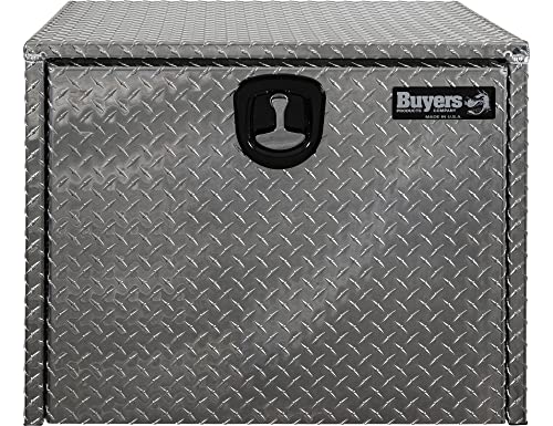 Image of Buyers Products 1705133 Diamond Tread Aluminum Underbody Truck Tool Box, 24 x 24 x 30, Made in USA, .100 in. Thick, Corrosion-Resistant, Locking Compression Latch, Secure Storage for Work Trucks