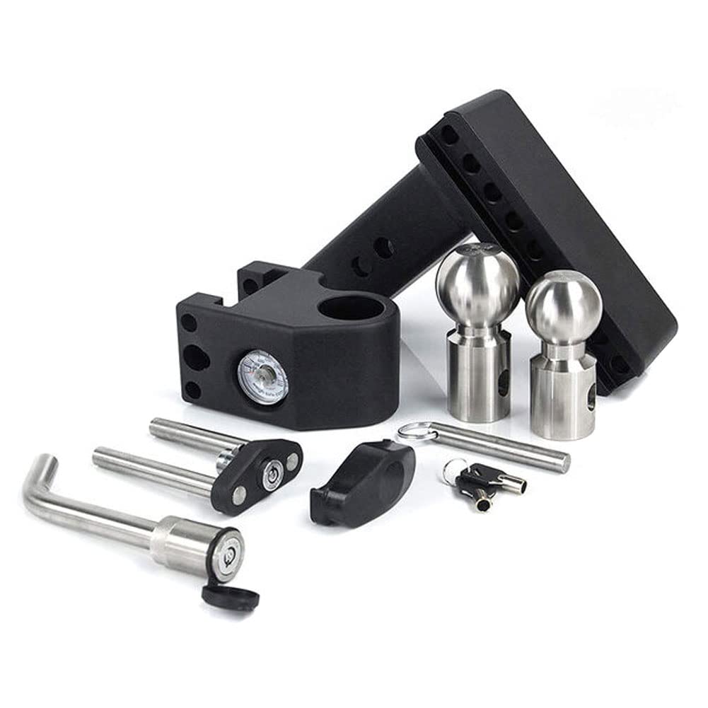 Weigh Safe Steel Drop Hitch - Adjustable Trailer Hitch with Ball Mount - Designed for 2.5