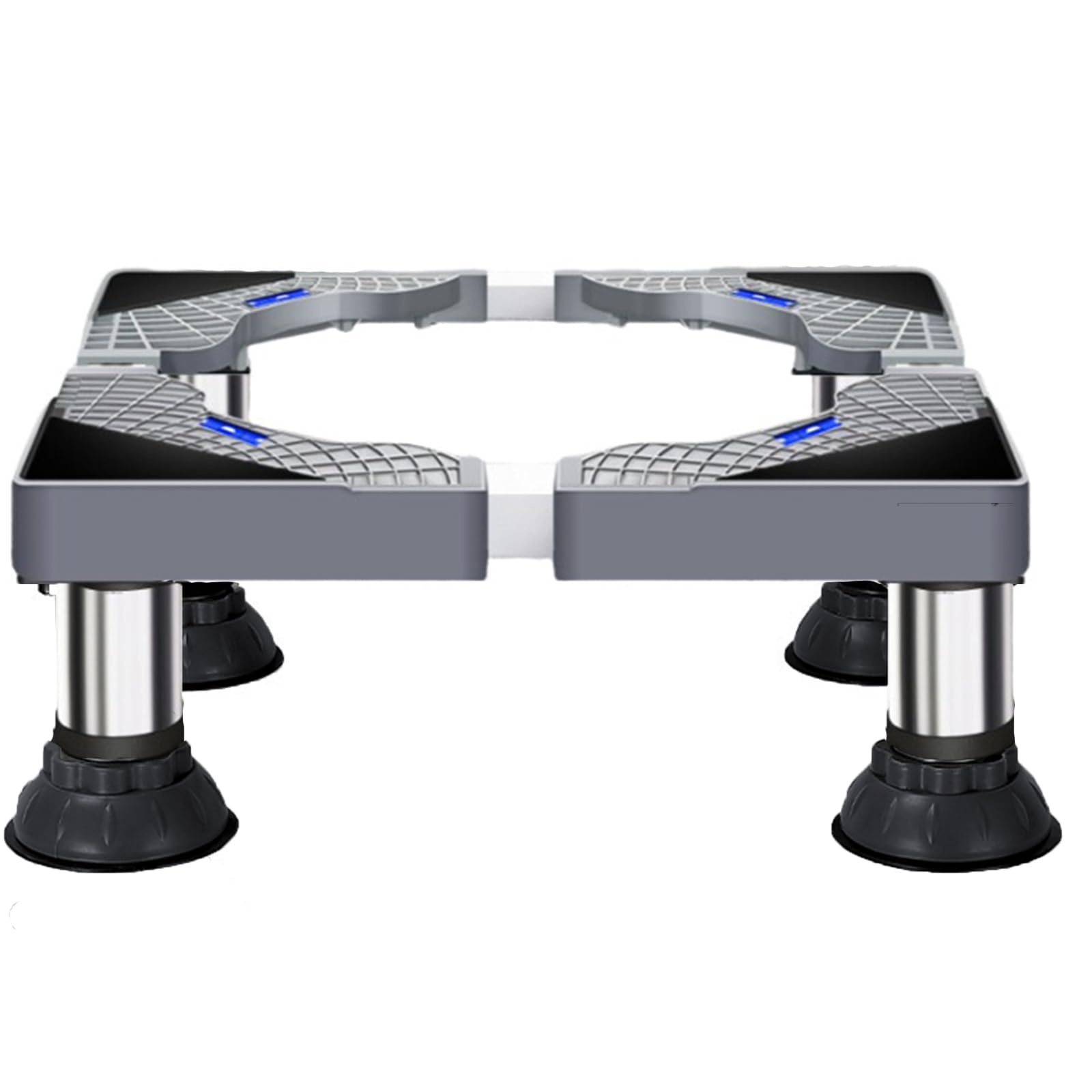 Base de lavadora con pies reforzados Soporte de lavadora Base de lavadora para nevera, secadora Soporte de carga 200 kg, ancho y altura ajustables (40-60 cm, 16-19 cm)