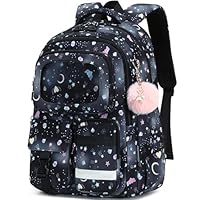AO ALI VICTORY Backpack for Girls Kids School Bags for Kindergarten Elementary Schoolbag Students Backpacks Cute 15.6 inch Laptop Bookbag Teens Girl Back Pack Travel Daypack, Black