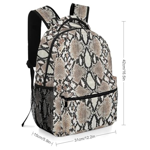 Snake Skin Pattern School Bookbag Cool Laptop Backpack College Daypack Travel Sports Bag2