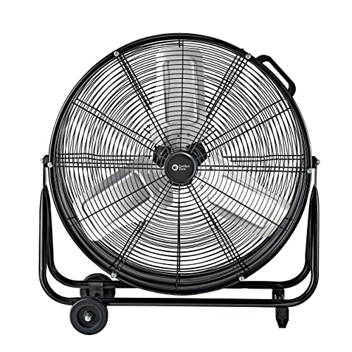 Comfort Zone CZMC24 Industrial Drum Fan, 24-inch, Black