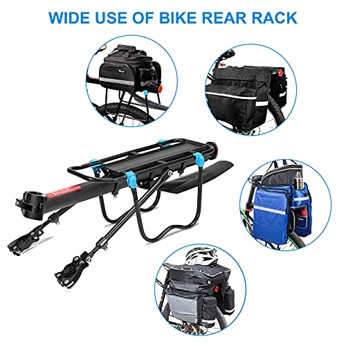 MAIKEHIGH Fahrrad Gepäckträger Mountainbike Hinten Zuladung 50KG, Einstellbar Fahrradgepäckträger MTB Sattelstütze Schnellspanner mit Schutzbleche und Reflektor für Radfahren Ladung Gepäck