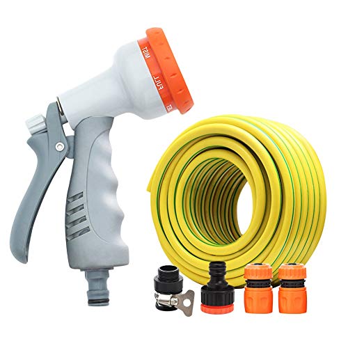 CONGRUI Gartenschlauch Spritzpistole Mundstück Gartenschlauch Set Haustiere Dusche Reinigung Bewässerung Rasen und Garten (Braun, 30m Packung)