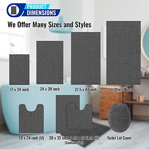 MAYSHINE-Non-Slip-Bathroom-Rug-Shag-Shower-Mat17x24-Inches-Machine-Washable-Bath-Mats-with-Water-Absorbent-Soft-Microfibers-of-Dark-Gray MAYSHINE Non Slip Bathroom Rug Shag Shower Mat(17x24 Inches) Machine Washable Bath Mats with Water Absorbent Soft Microfibers of Dark Gray