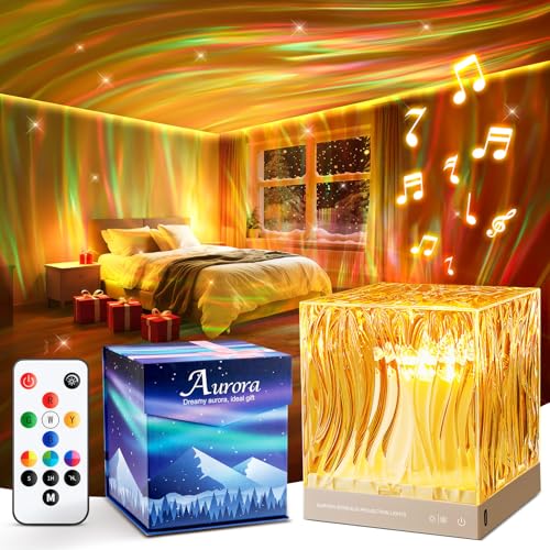 Image of Aurora Light Projector for Bedroom,White Noise Sound Machine for Sleeping Adults+18 Colors+Bluetooth Music+Remote Control Northern Lights Projector Ambient Lighting,Cool Things for Teen Girl Gift